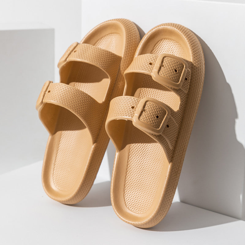 Beige The Original Cloud Sandals™ with dual straps, combining neutral tones and cushioned comfort for versatile styling