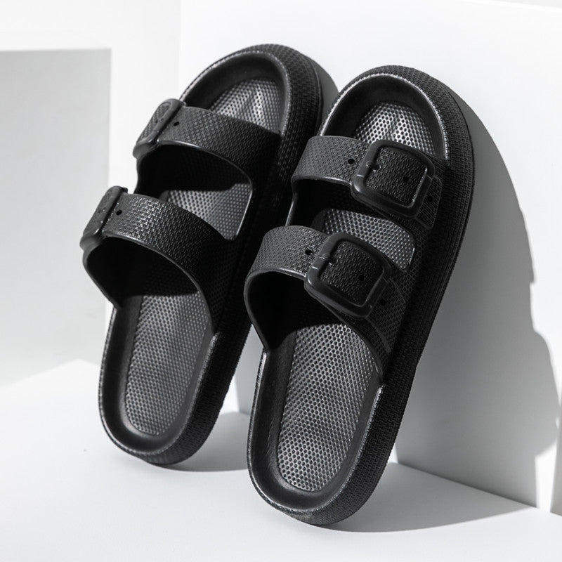 Black The Original Cloud Sandals™ with dual straps, designed for all-day comfort and a sleek, versatile look.