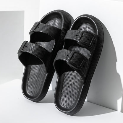 Black The Original Cloud Sandals™ with dual straps, designed for all-day comfort and a sleek, versatile look.