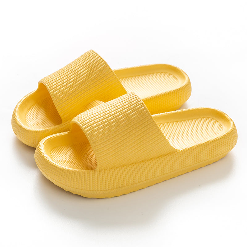 Yellow CloudSlides™ featuring a soft, ergonomic sole and bold, cheerful color for casual wear